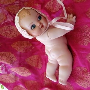 Artist All Porcelain Jointed Baby Doll Figurine  Patented